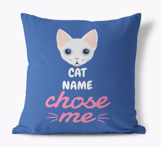 Chose Me: Personalized {breedCommonName} Canvas Pillow